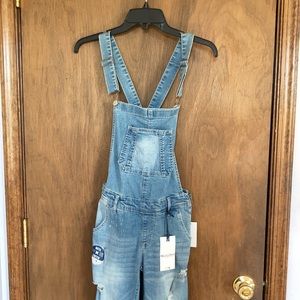 Wallflower the Tomboy ankle distressed jean overall with instastretch size S